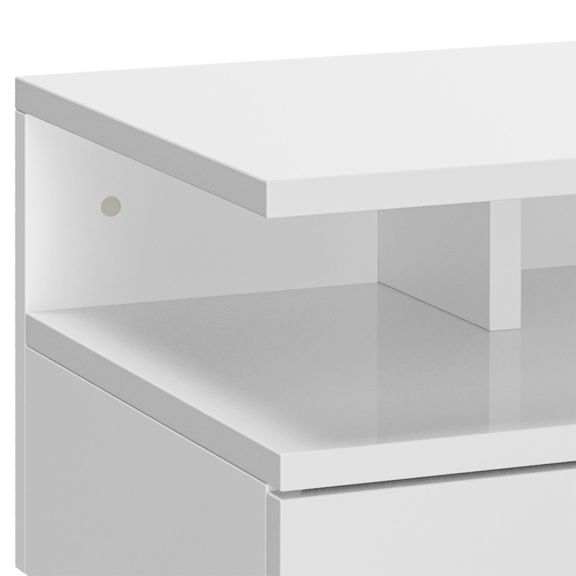 Conjunto de 2 Mesas de Cabeceira Flutuante 35x32x22,5 cm Branco de Alto Brilho