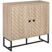 Aparador Sala de Estar Móvel Buffet Madeira e Preto 80x29,5x80 cm
