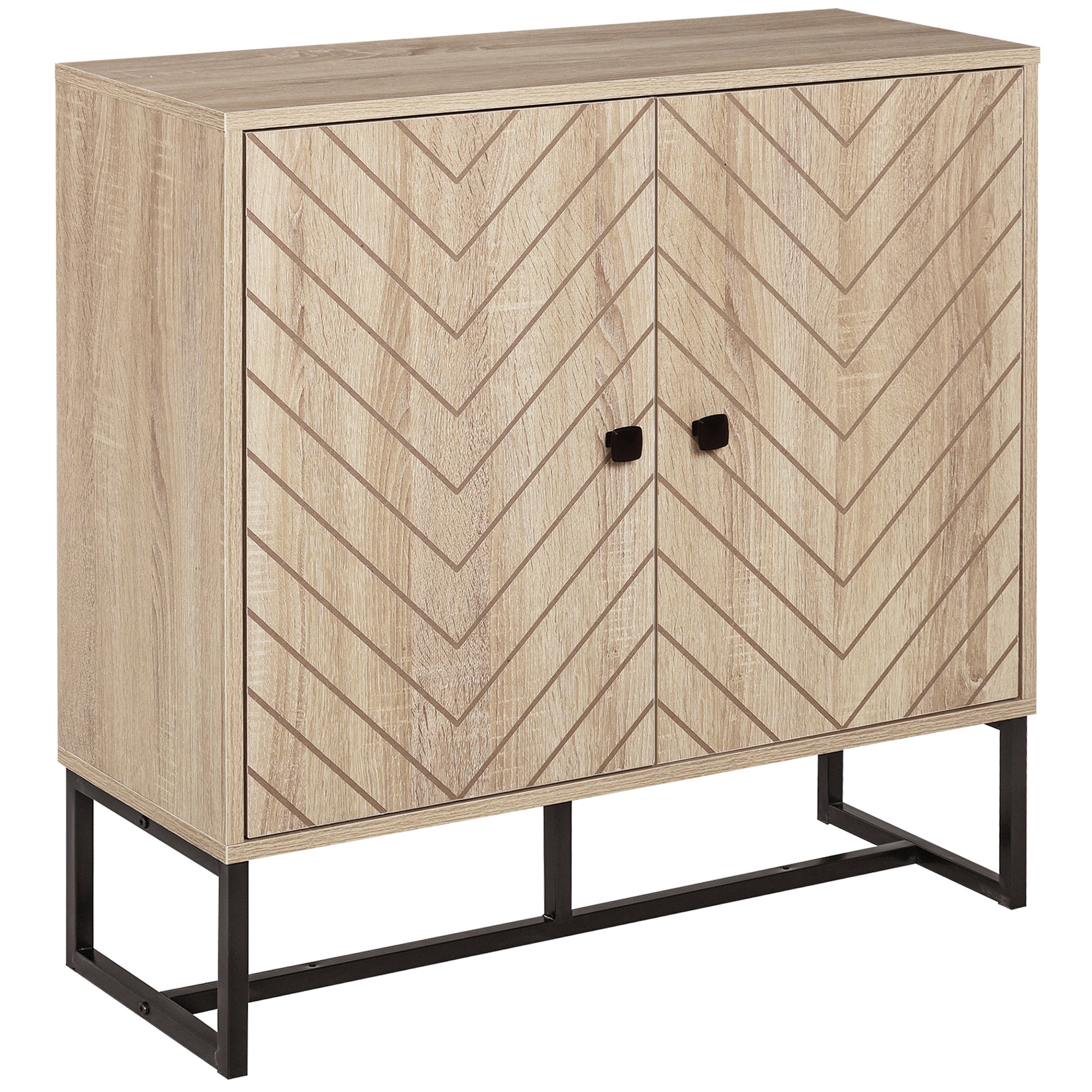 Aparador Sala de Estar Móvel Buffet Madeira e Preto 80x29,5x80 cm