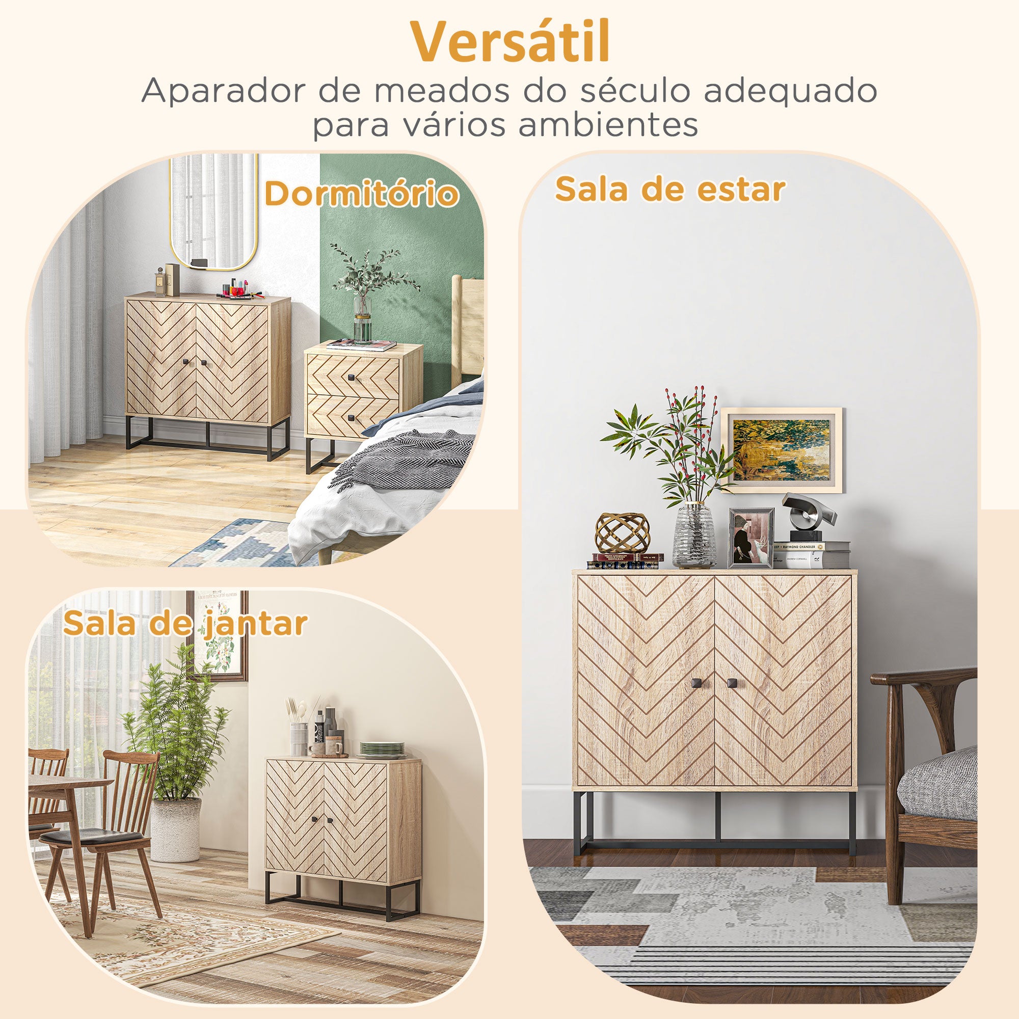 Aparador Sala de Estar Móvel Buffet Madeira e Preto 80x29,5x80 cm