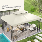 Toldo de Substituição Creme 400x300 cm para Pérgola de Jardim