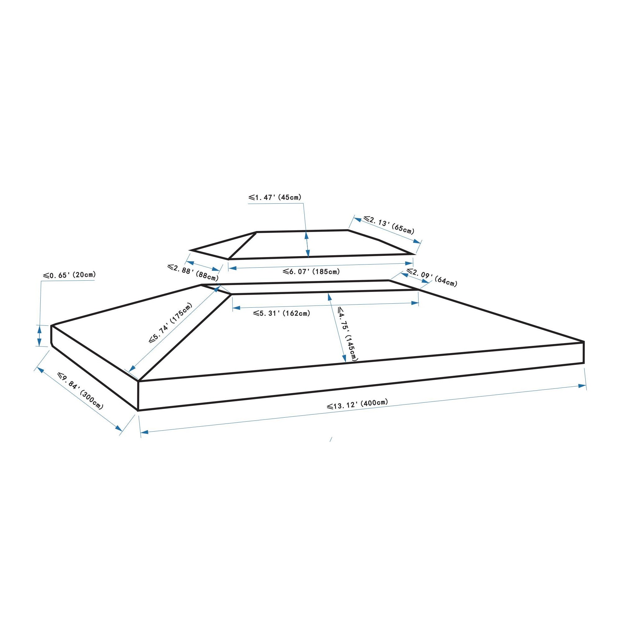 Toldo de Substituição Marrom 400x300 cm para Pérgola de Jardim