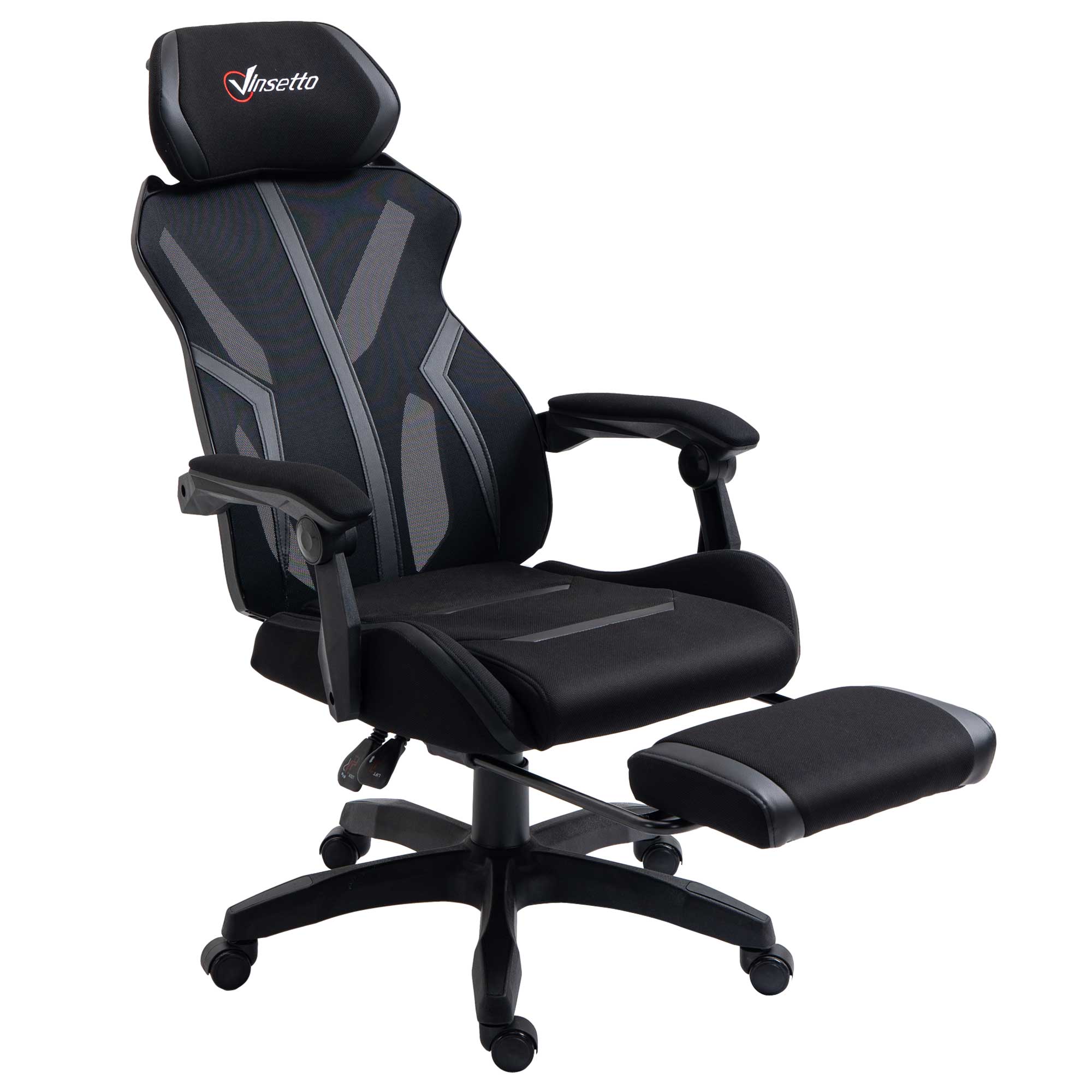 Cadeira de Escritório Gaming Ergonômica Preto 65x65x129cm