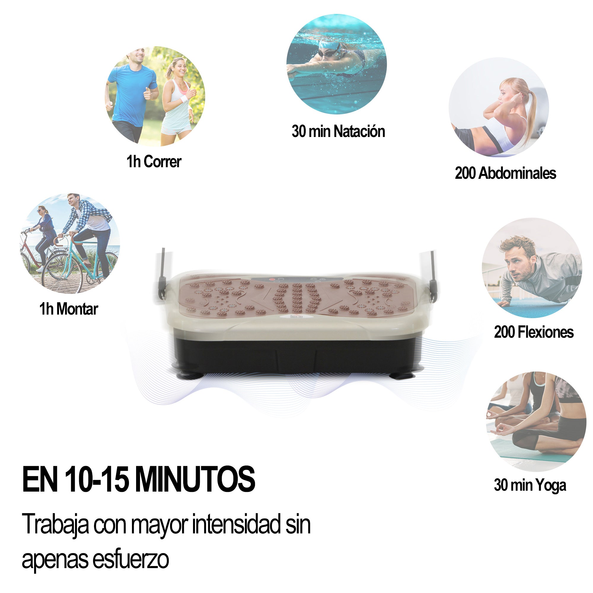 Plataforma de Vibração com 2 Bandas Elásticas - 54x33x14 cm - Cor: Variada