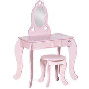Toucador Infantil de Madeira 60x36x88cm - Cor Rosa