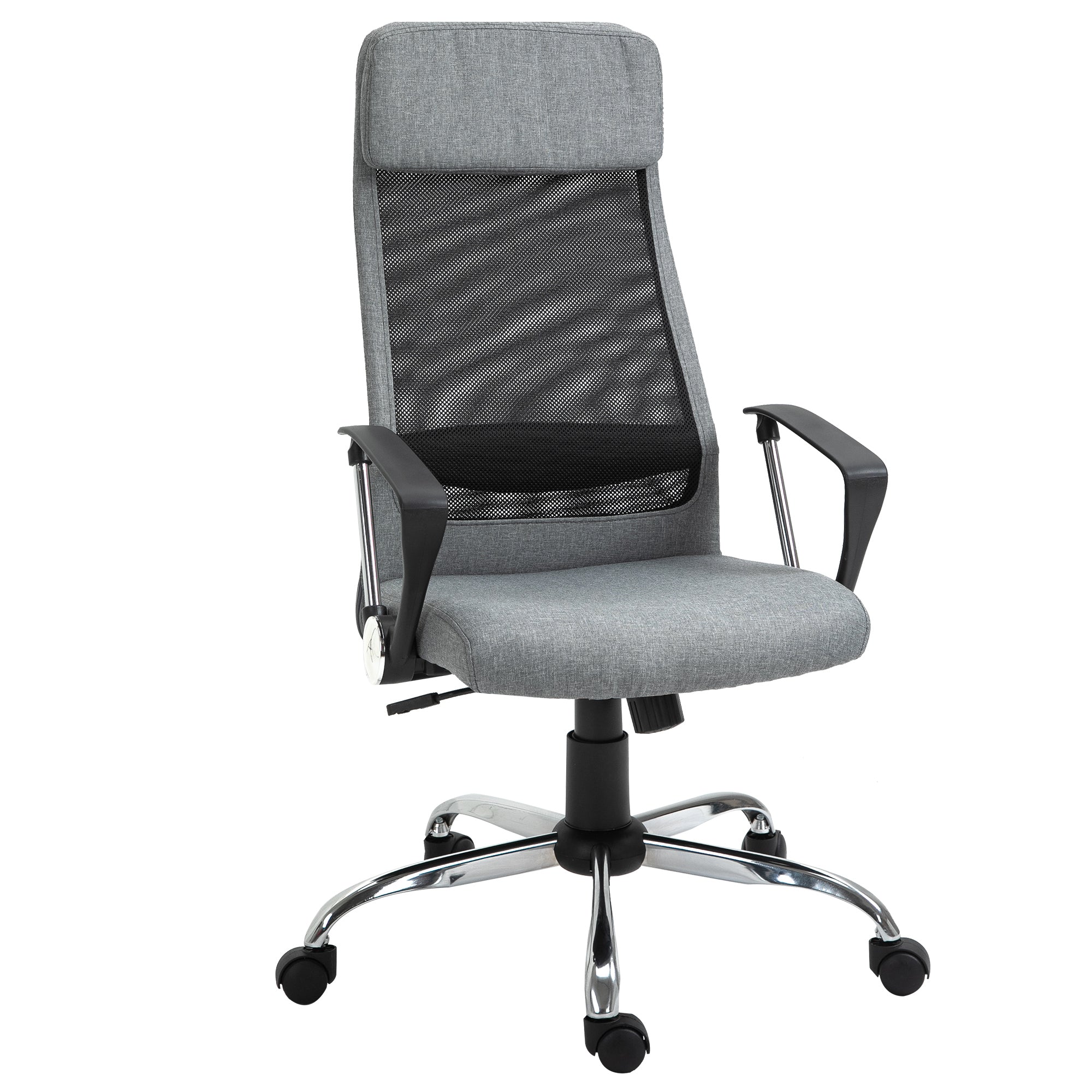 Cadeira de Escritório Ergonômica Giratória e Basculante 62x62x118-128 cm Cinza