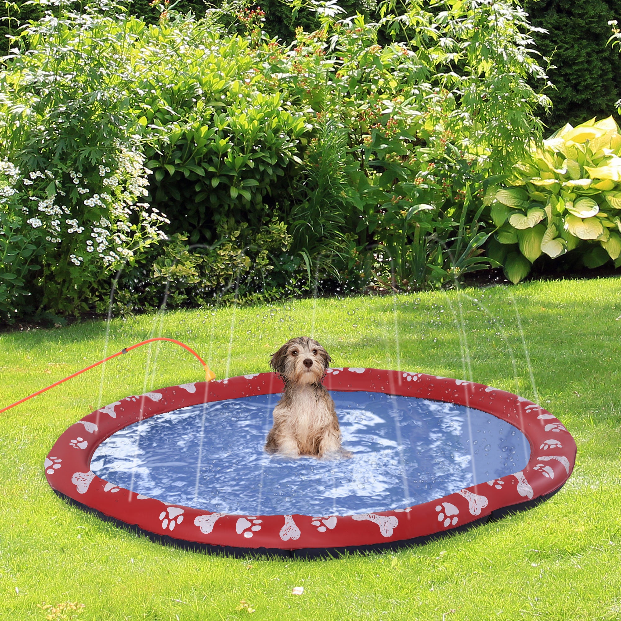 Tapete Aquático para Animais de Estimação Ø150 cm Vermelho