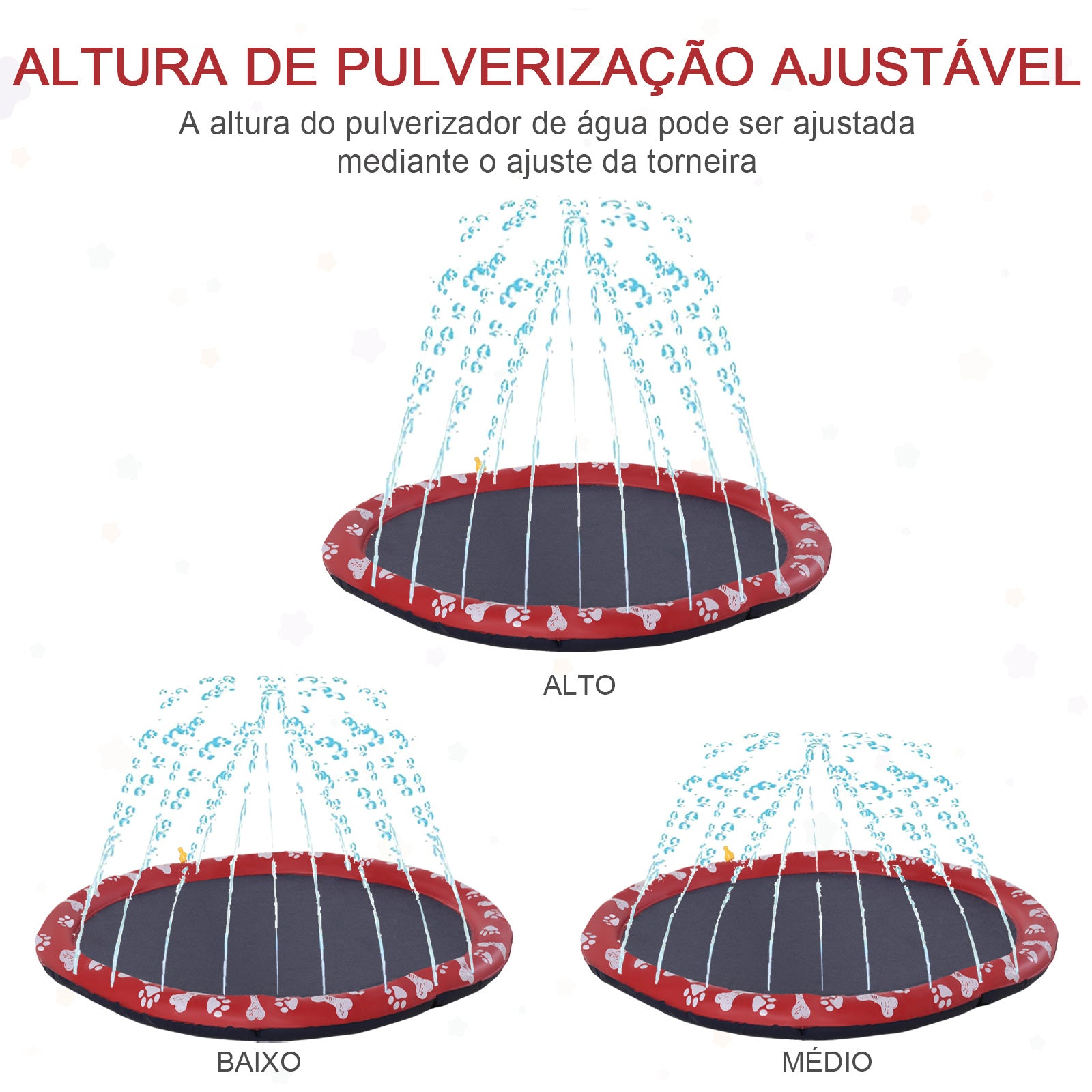 Tapete Aquático para Animais de Estimação Ø150 cm Vermelho