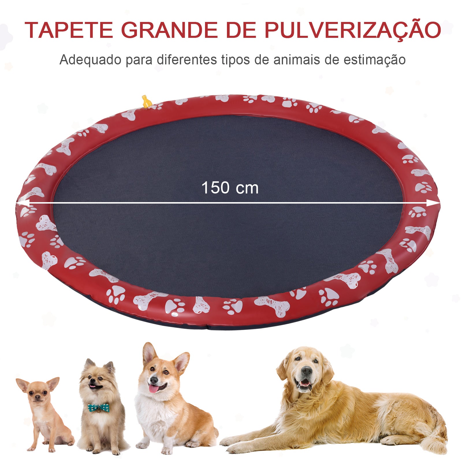 Tapete Aquático para Animais de Estimação Ø150 cm Vermelho