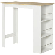 Mesa de Bar de Bistrô com 3 Prateleiras 112x57x106 cm Branco