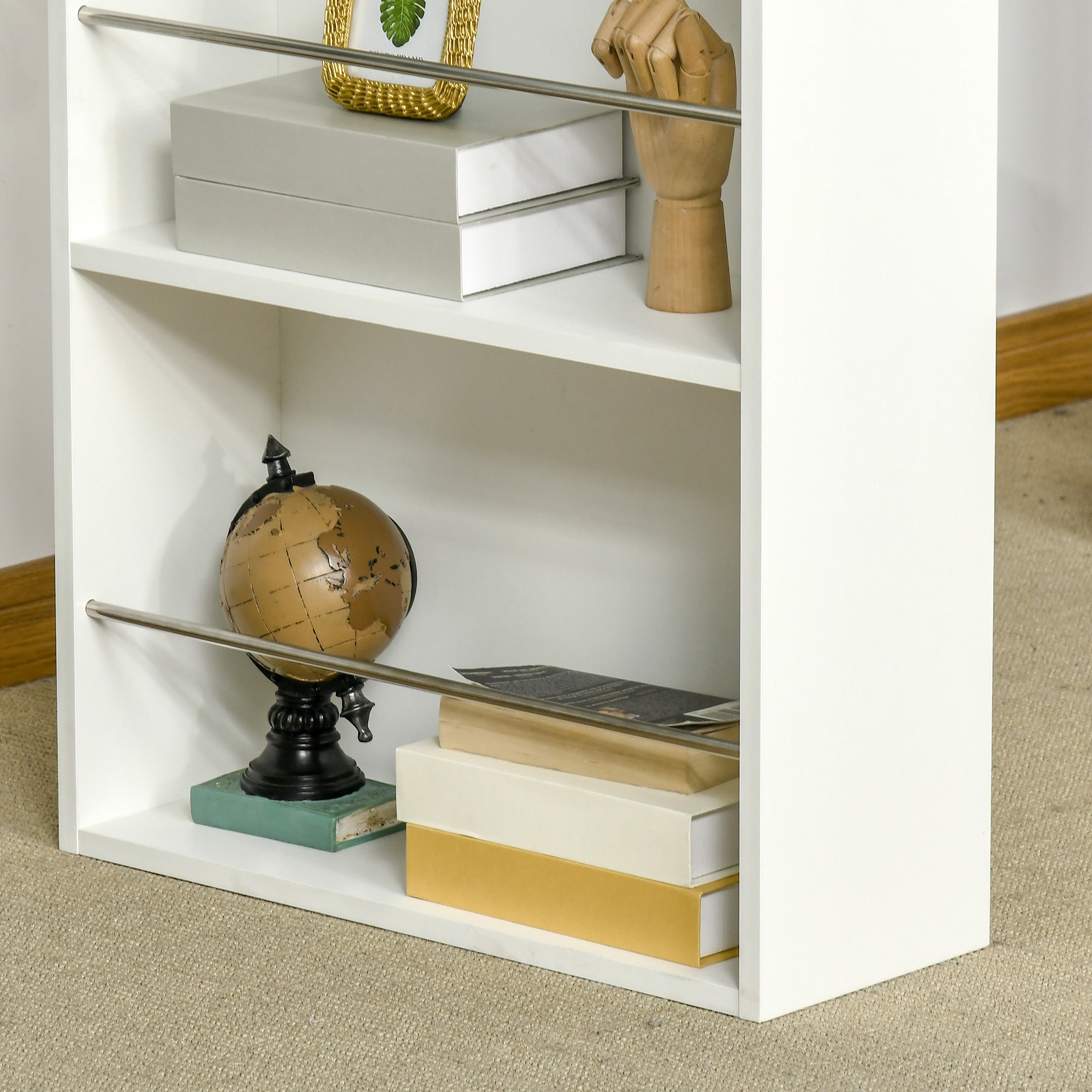 Mesa de Bar de Bistrô com 3 Prateleiras 112x57x106 cm Branco