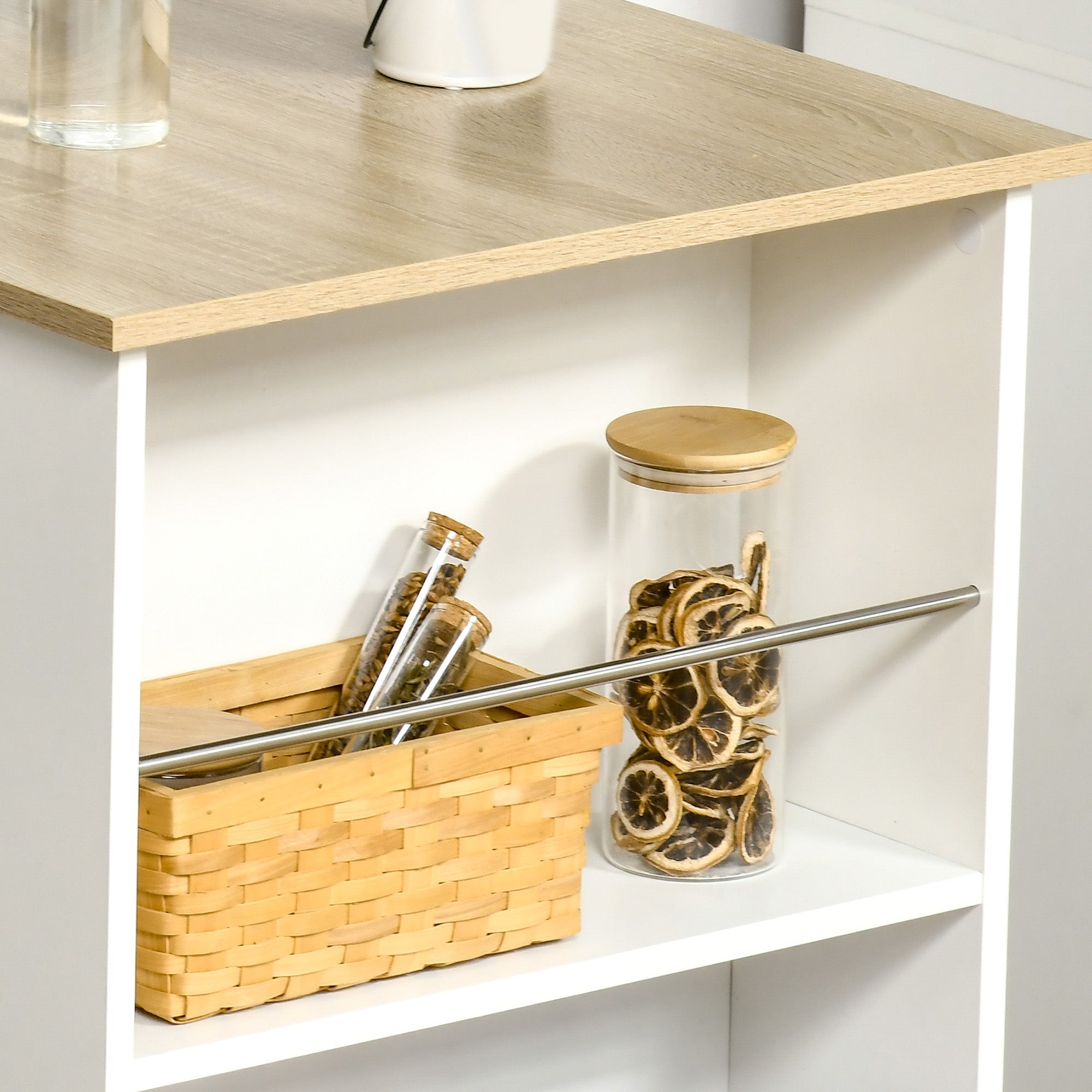 Mesa de Bar de Bistrô com 3 Prateleiras 112x57x106 cm Branco