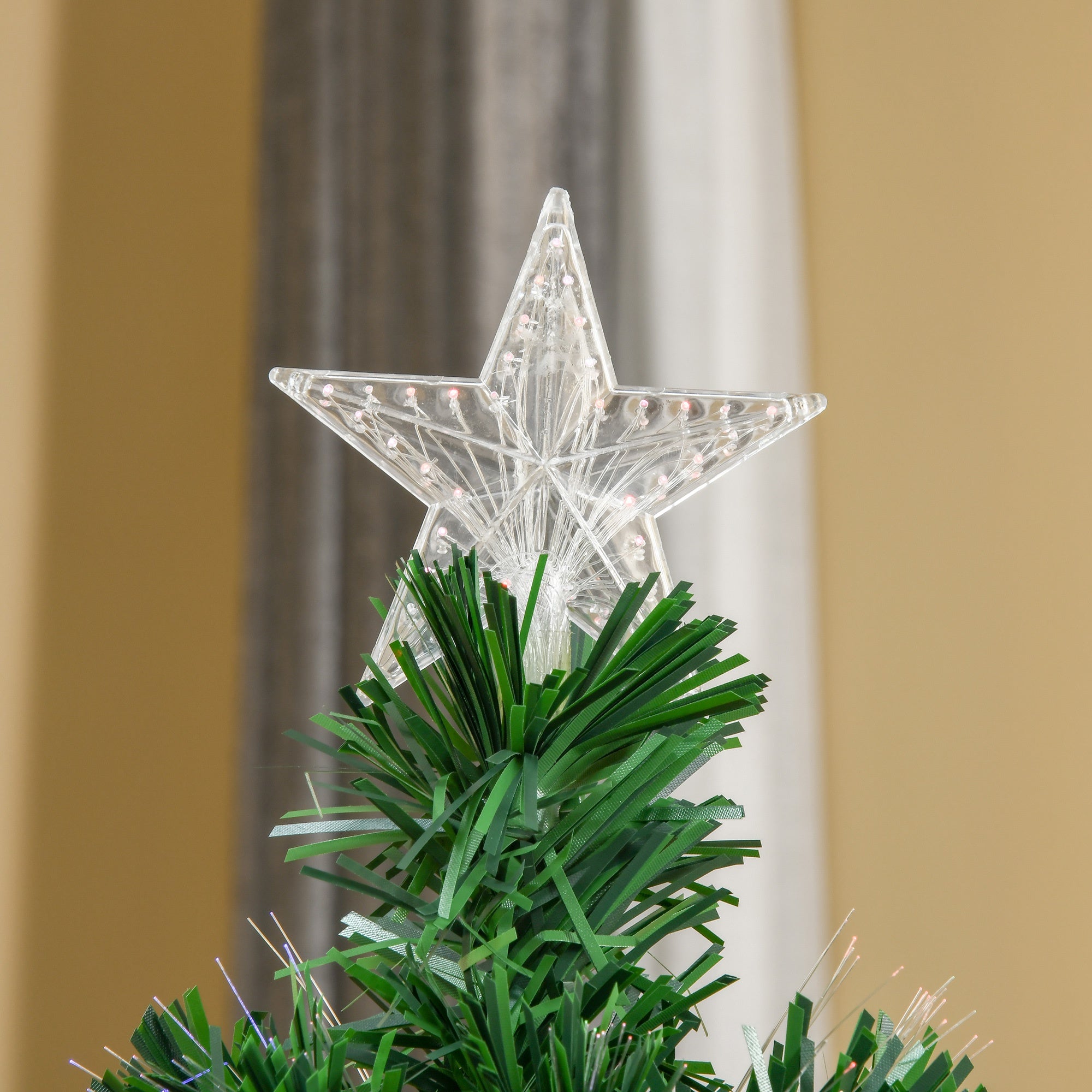 Árvore de Natal Artificial 150 cm Verde com Fibra Óptica - Ø75x150 cm