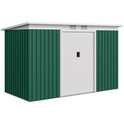 Abrigo de Jardim Verde 280x130x172cm em Aço Galvanizado com Porta Corrediça e Ventilações