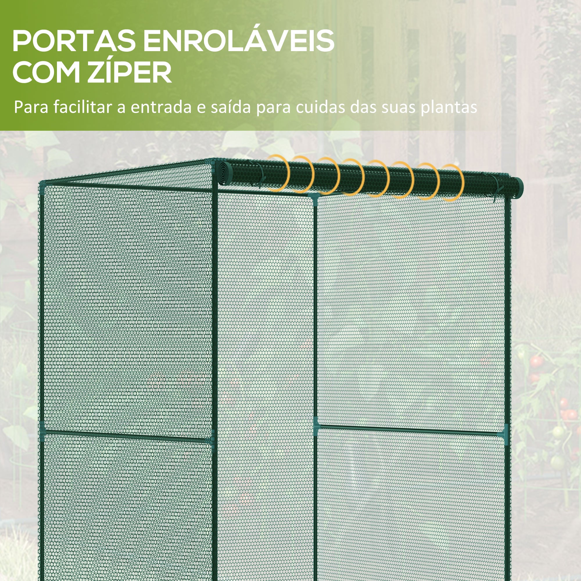 Estufa para Cultivo – 120x120x180 cm – Verde – Aço e HDPE