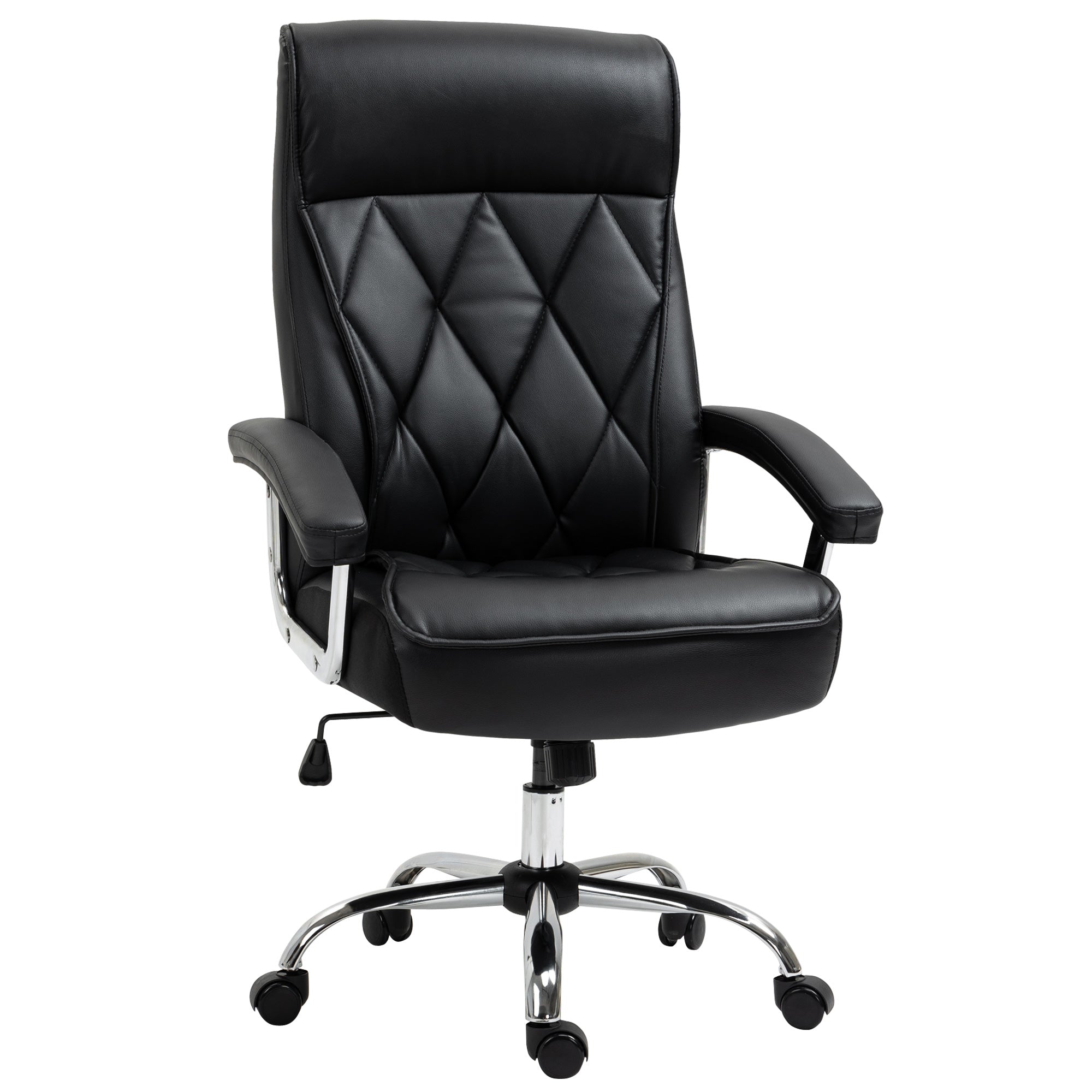 Cadeira de Escritório Ergonômica em Pele Sintética Preto 66x69x121cm