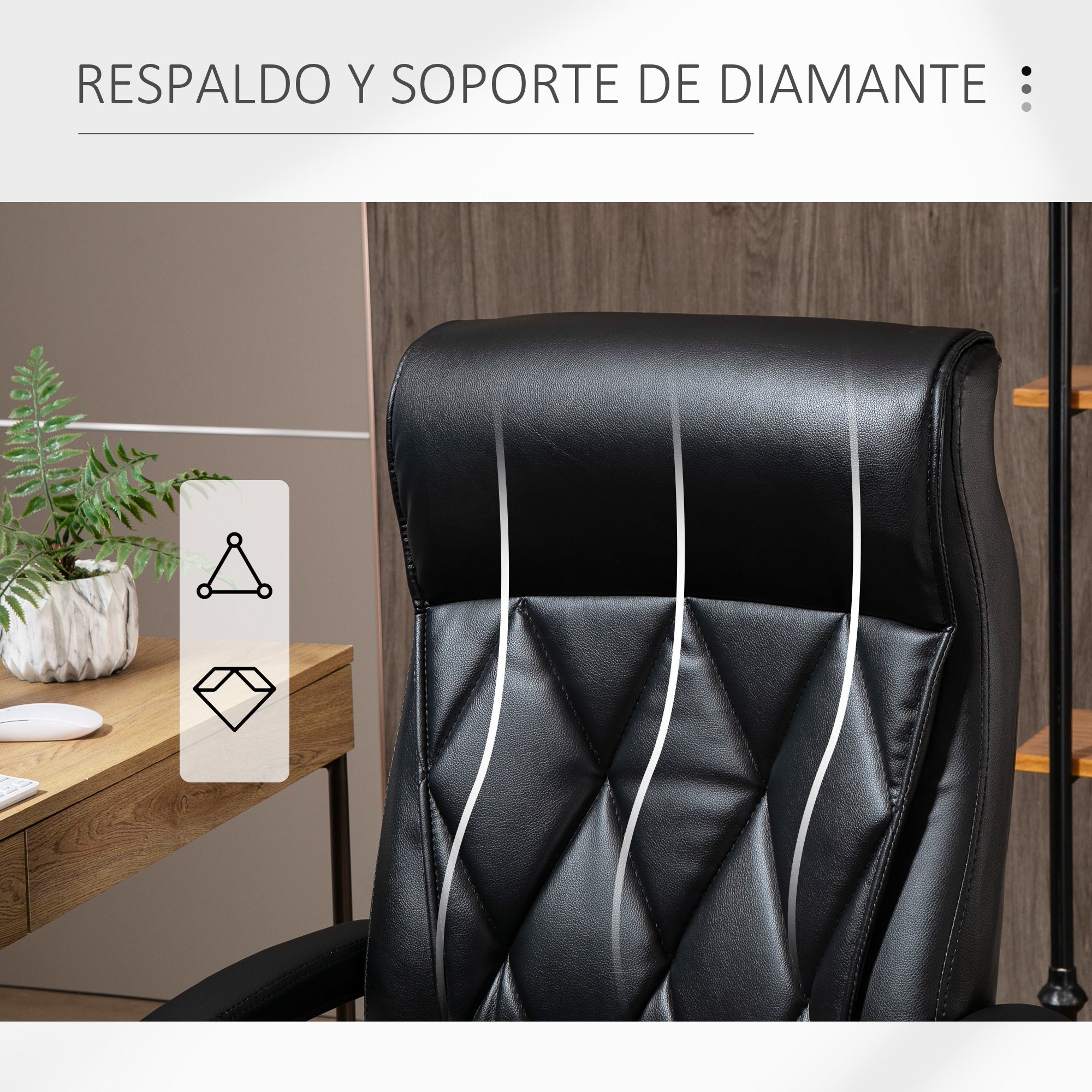 Cadeira de Escritório Ergonômica em Pele Sintética Preto 66x69x121cm