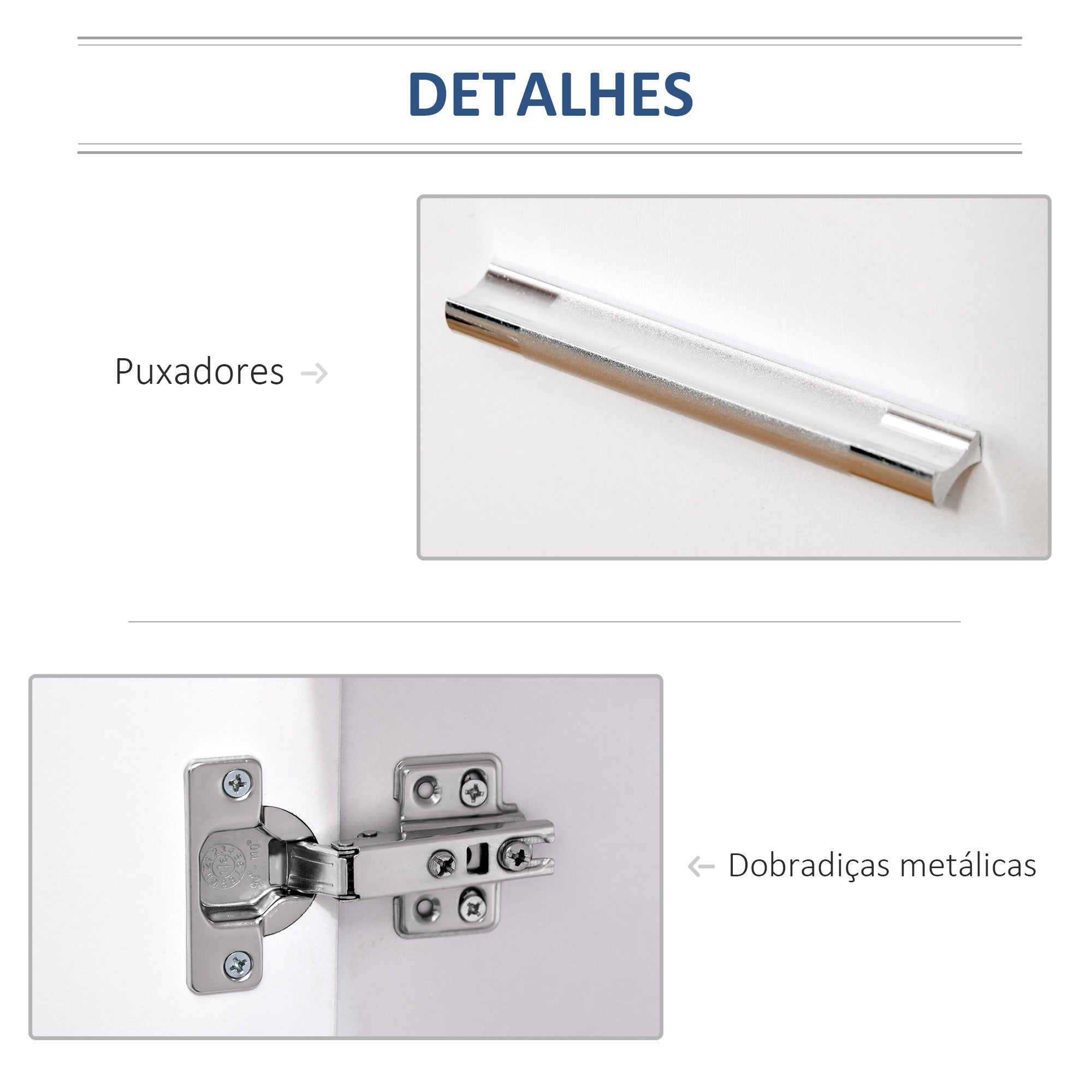 Armário de Armazenamento Moderno com Rodas 60x35x65cm - Branco