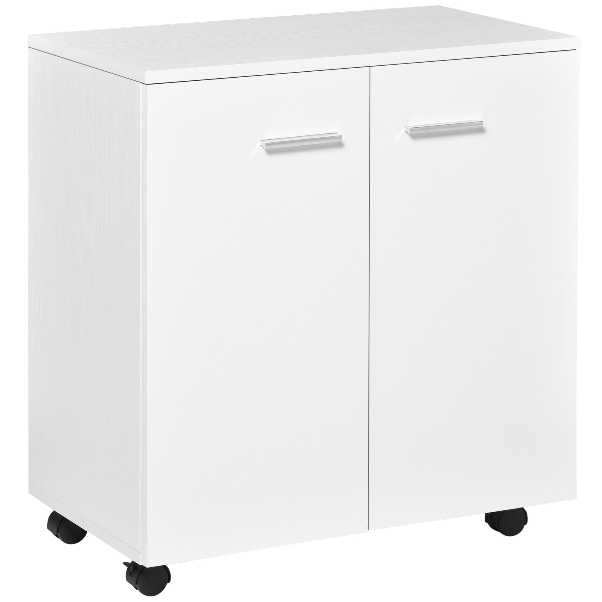 Armário de Armazenamento Moderno com Rodas 60x35x65cm - Branco