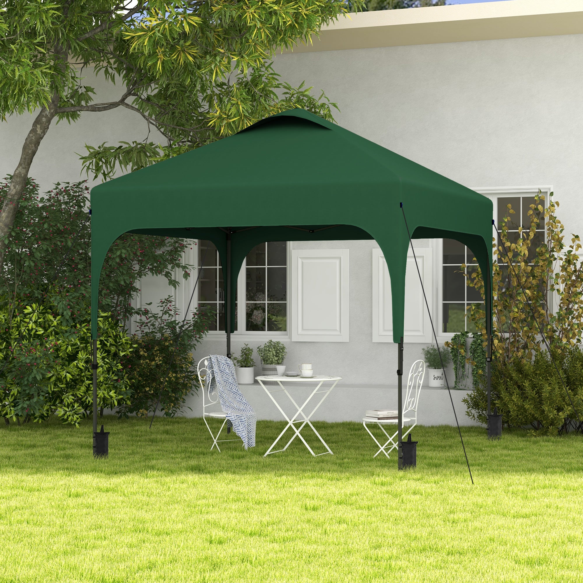 Tenda Dobrável Verde Escuro 253x253x268 cm - Proteção UV 50+