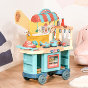 Cozinha de Brinquedo Multicolor 79,5x33x90,5 cm para Crianças de 3 a 6 Anos