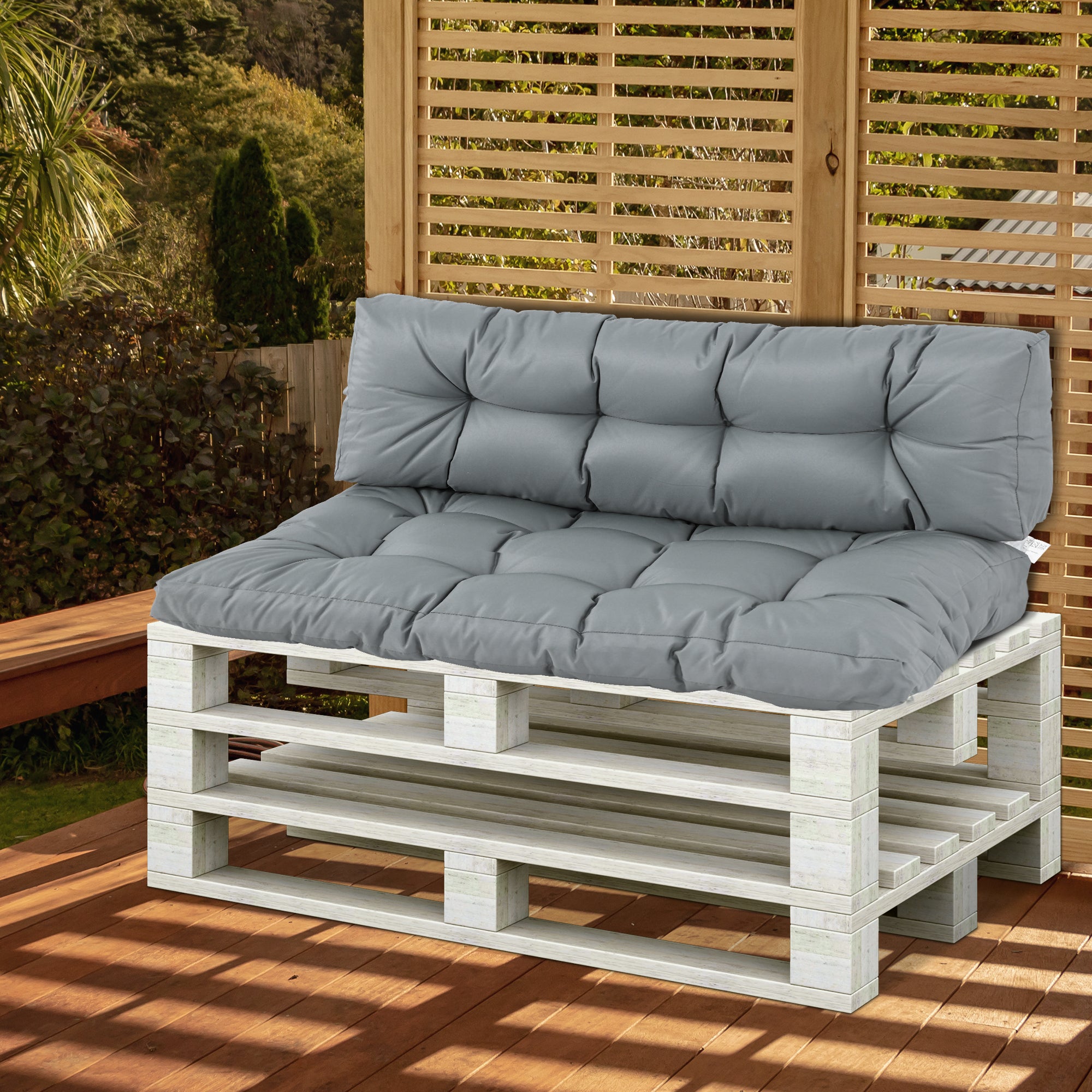 Almofada para Palete 120x80x12 cm - Cinzento