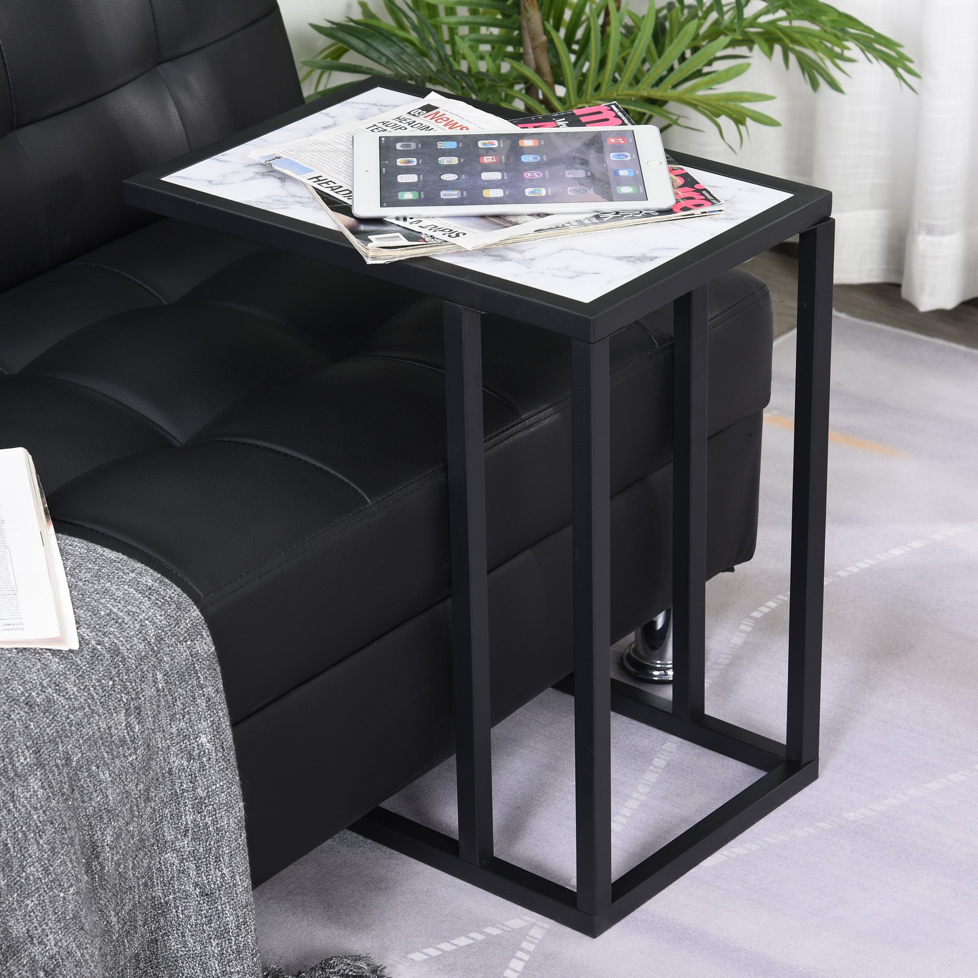 Mesa de Apoio Moderna 45x30x51,5 cm Branco