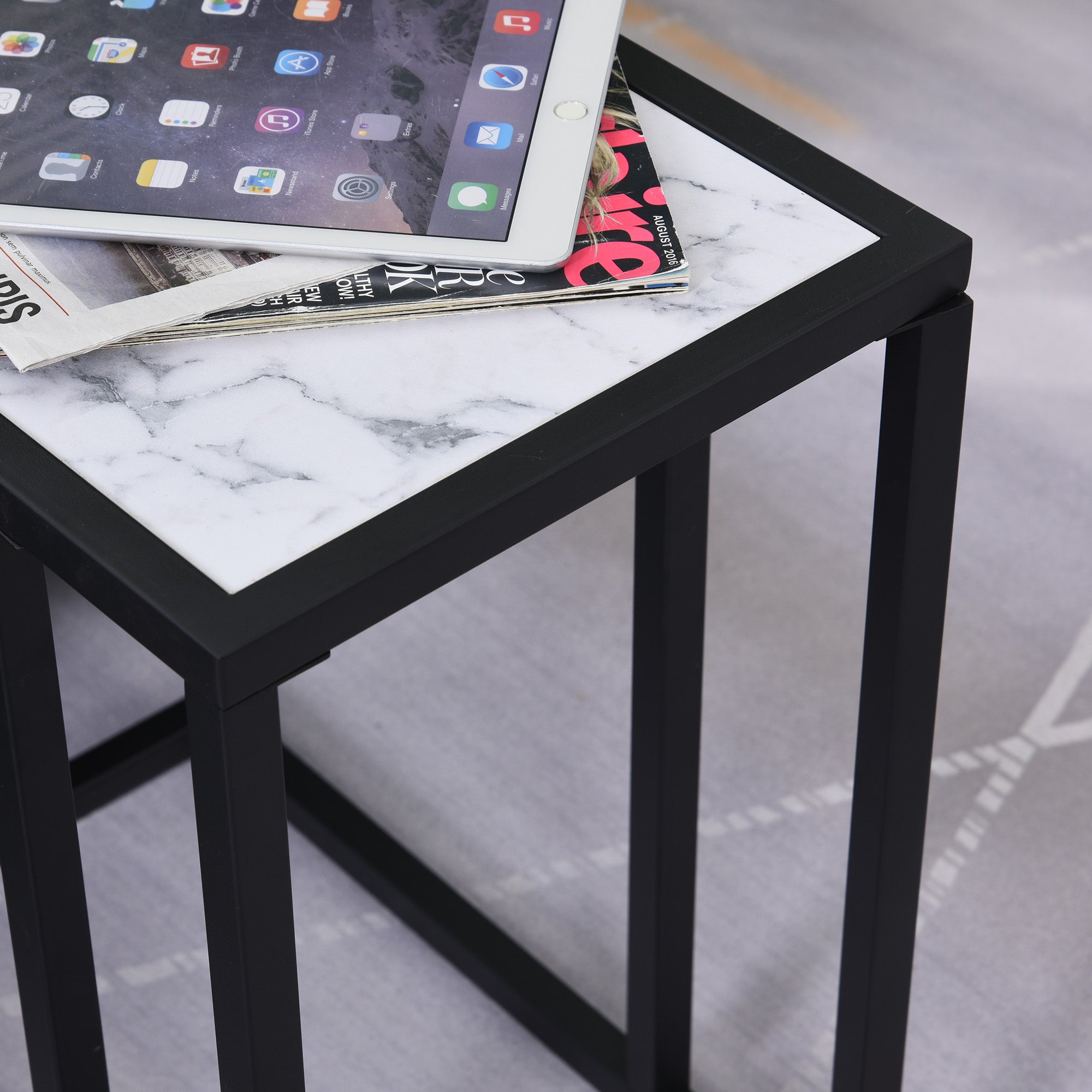 Mesa de Apoio Moderna 45x30x51,5 cm Branco