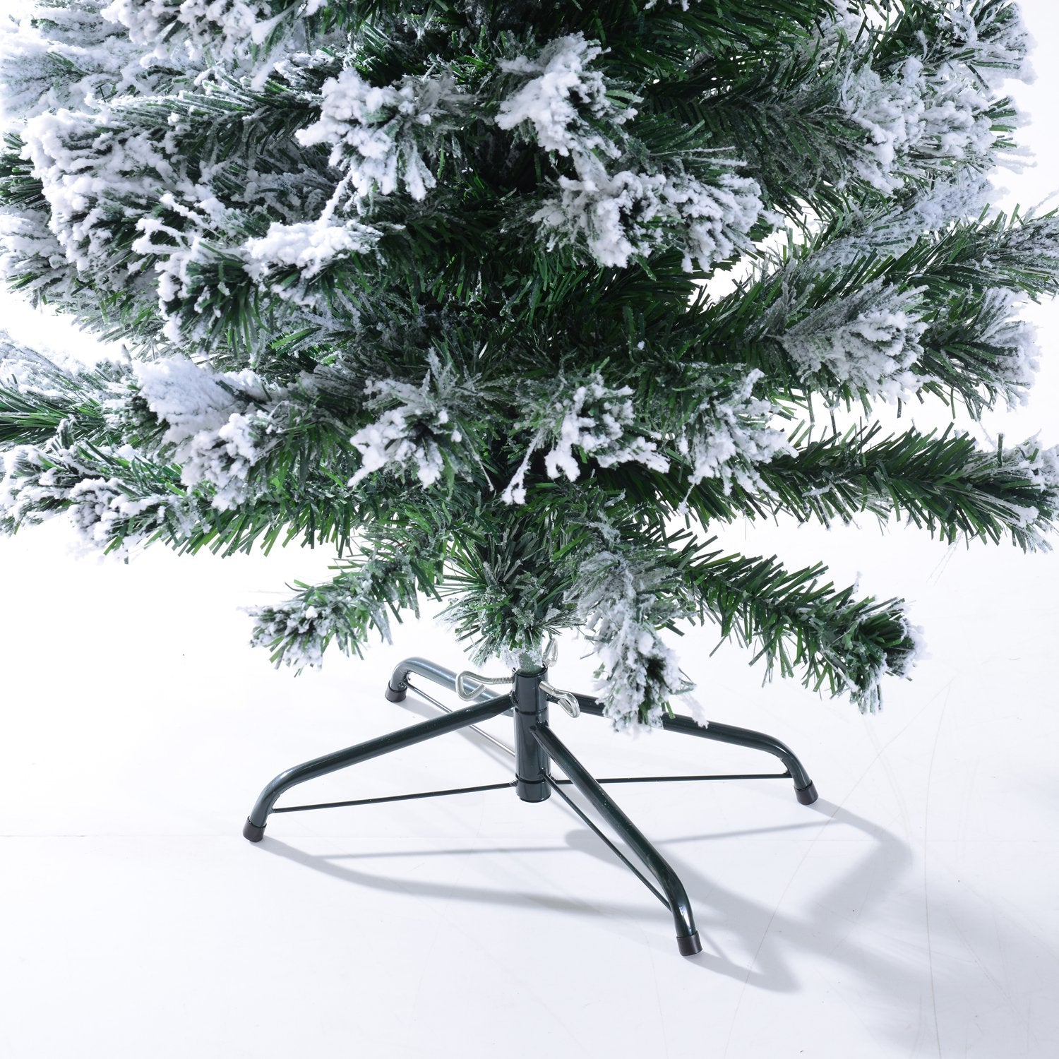 Árvore de Natal Artificial 180 cm Verde com Efeito Nevado e 32 Luzes LED