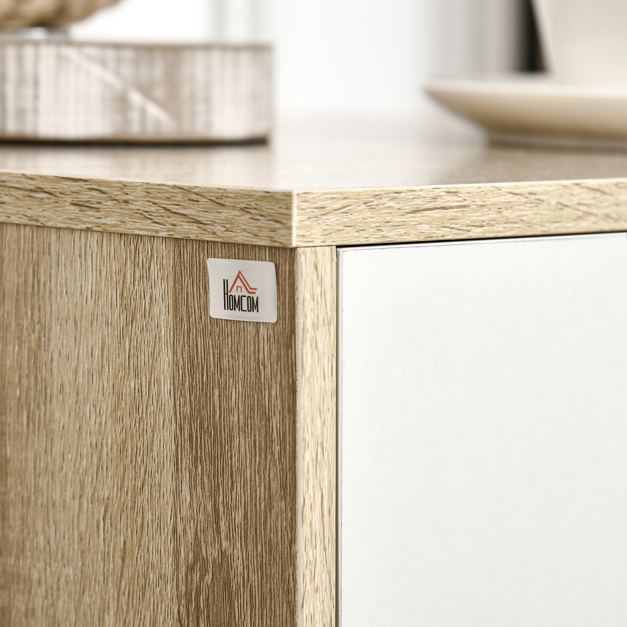 Mesa de Cabeceira 3 Gavetas 40x35x68.5cm Madeira e Branco