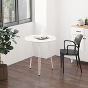 Mesa de Sala de Jantar Redonda Branca Ø70x75cm - Estilo Moderno
