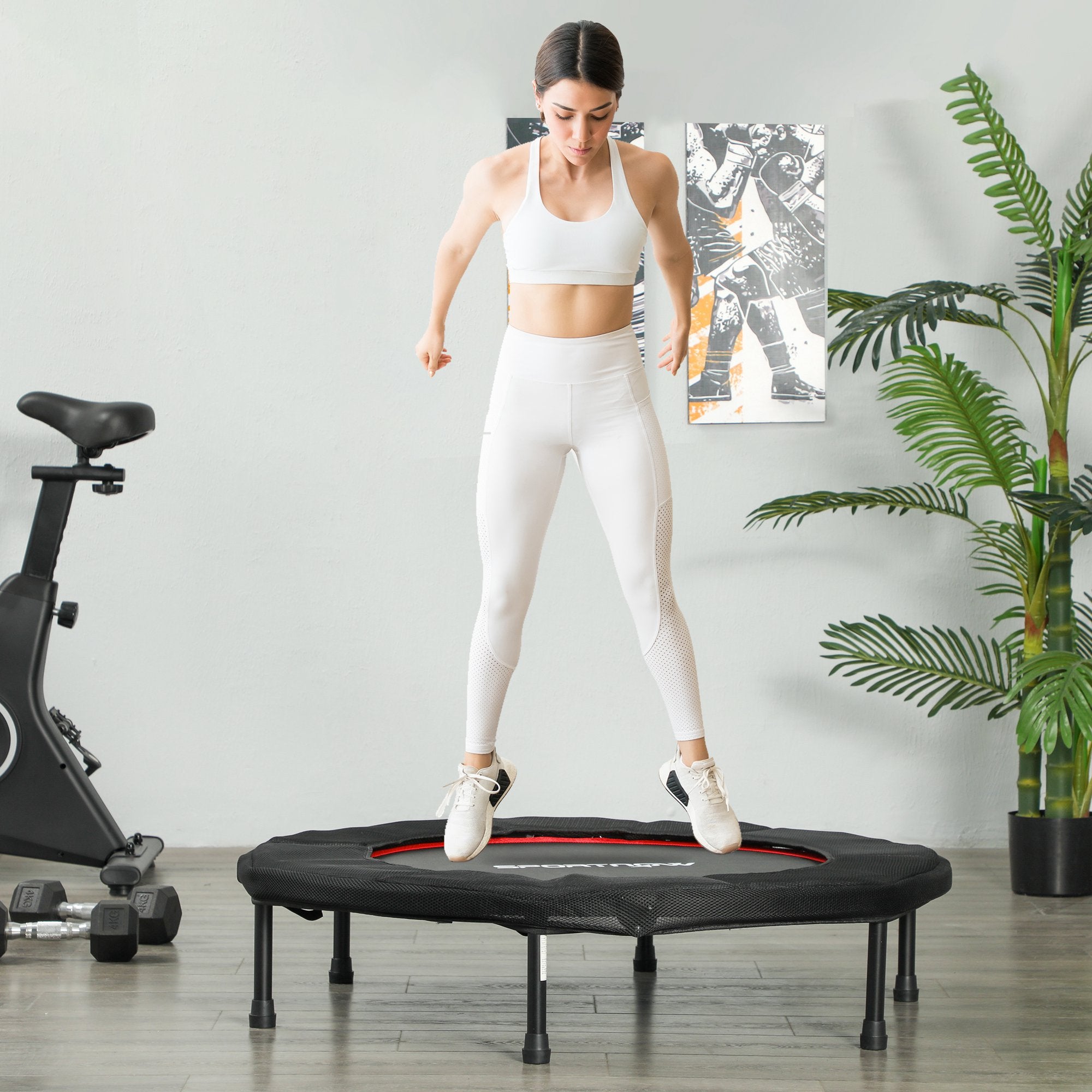 Trampolim Fitness – Ø102 cm – Vermelho – Aço