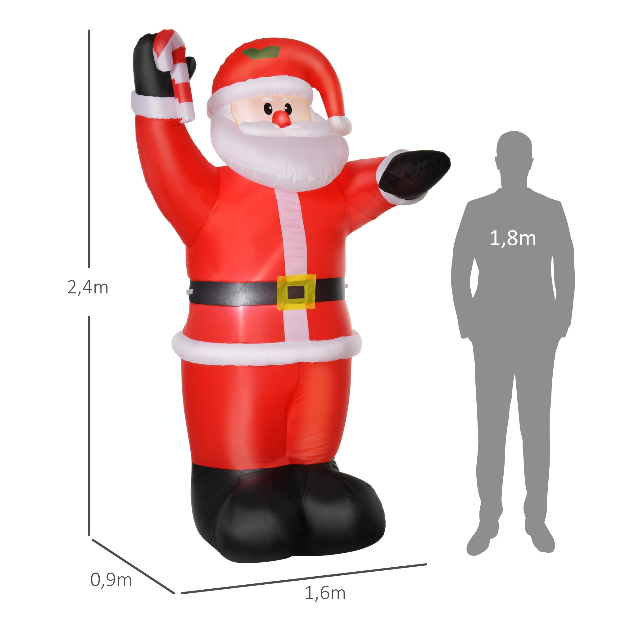 Insuflável de Natal 240 cm – Multicor – Tecido de poliéster