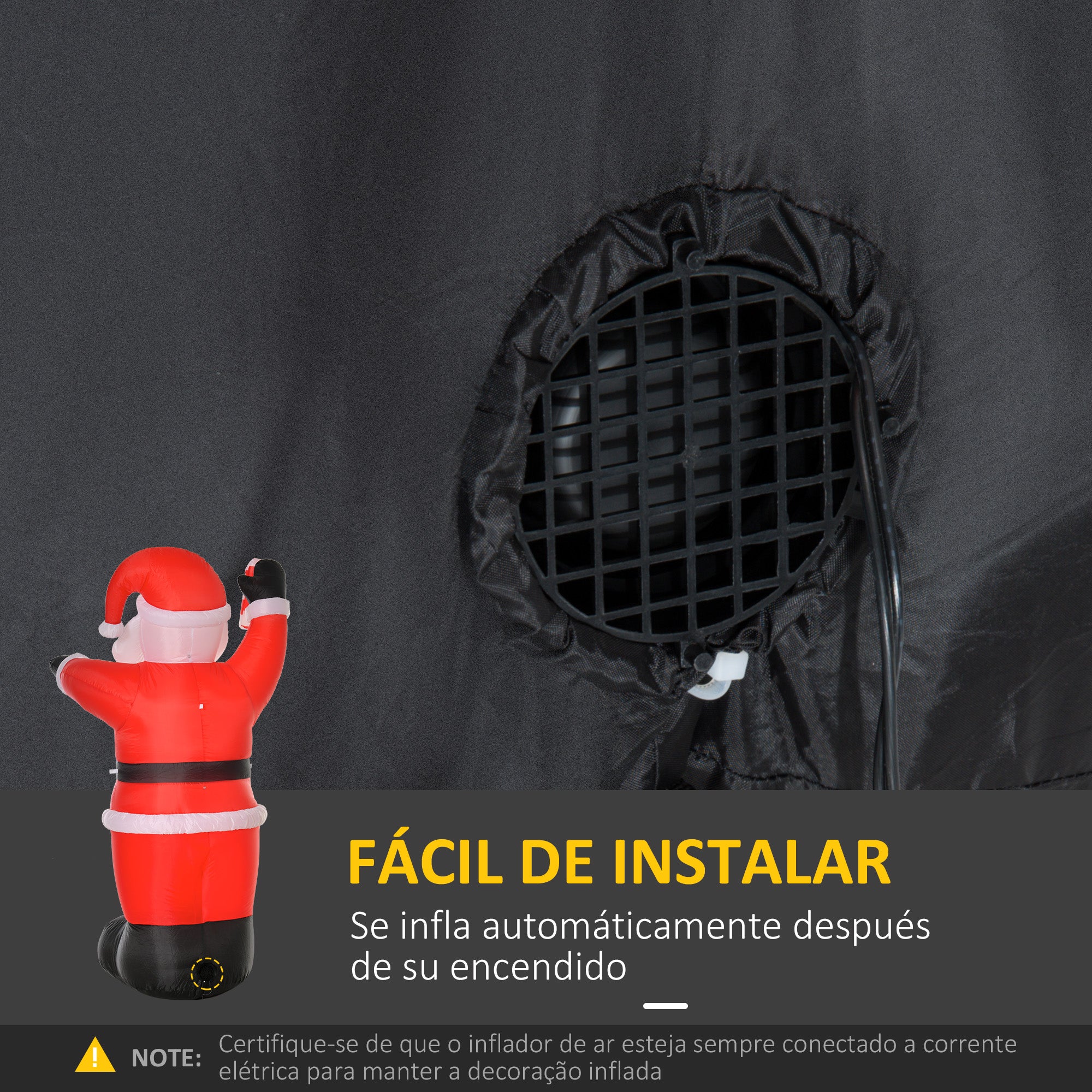 Insuflável de Natal 240 cm – Multicor – Tecido de poliéster