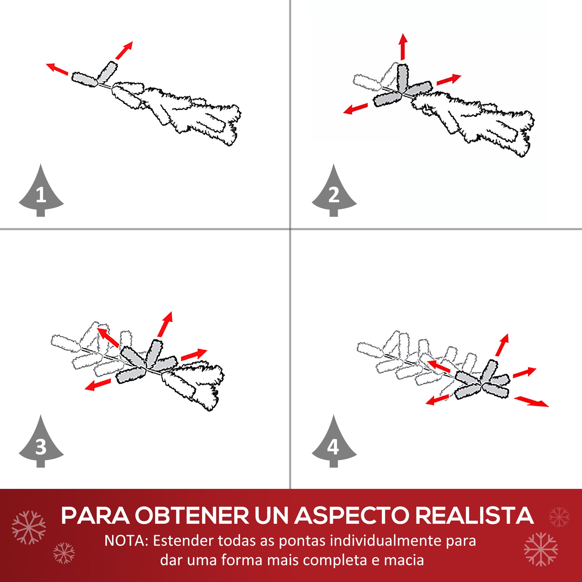 Árvore de Natal Artificial 90cm Verde com 12 Luzes LED e 90 Ramos PVC