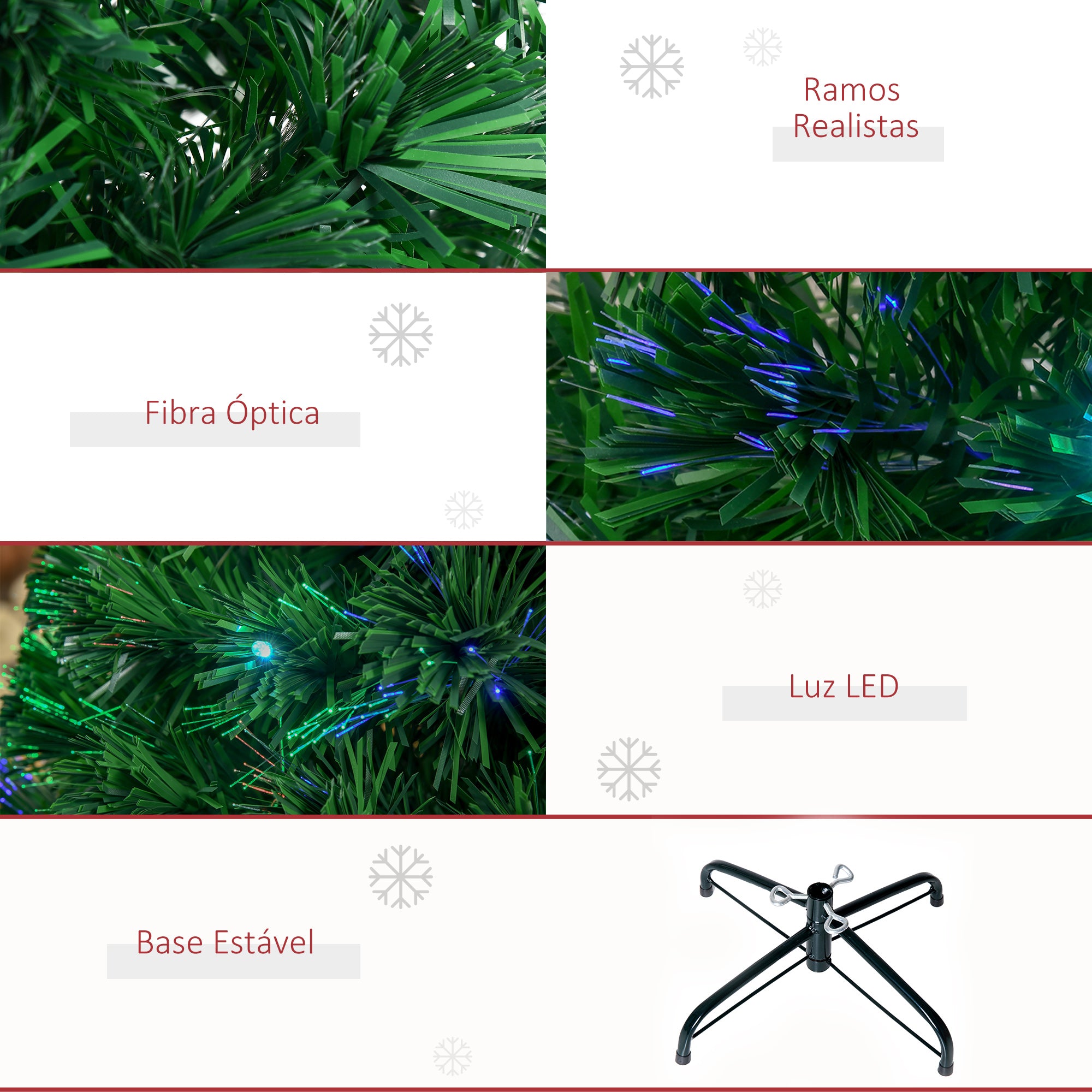 Árvore de Natal Artificial 90cm Verde com 12 Luzes LED e 90 Ramos PVC