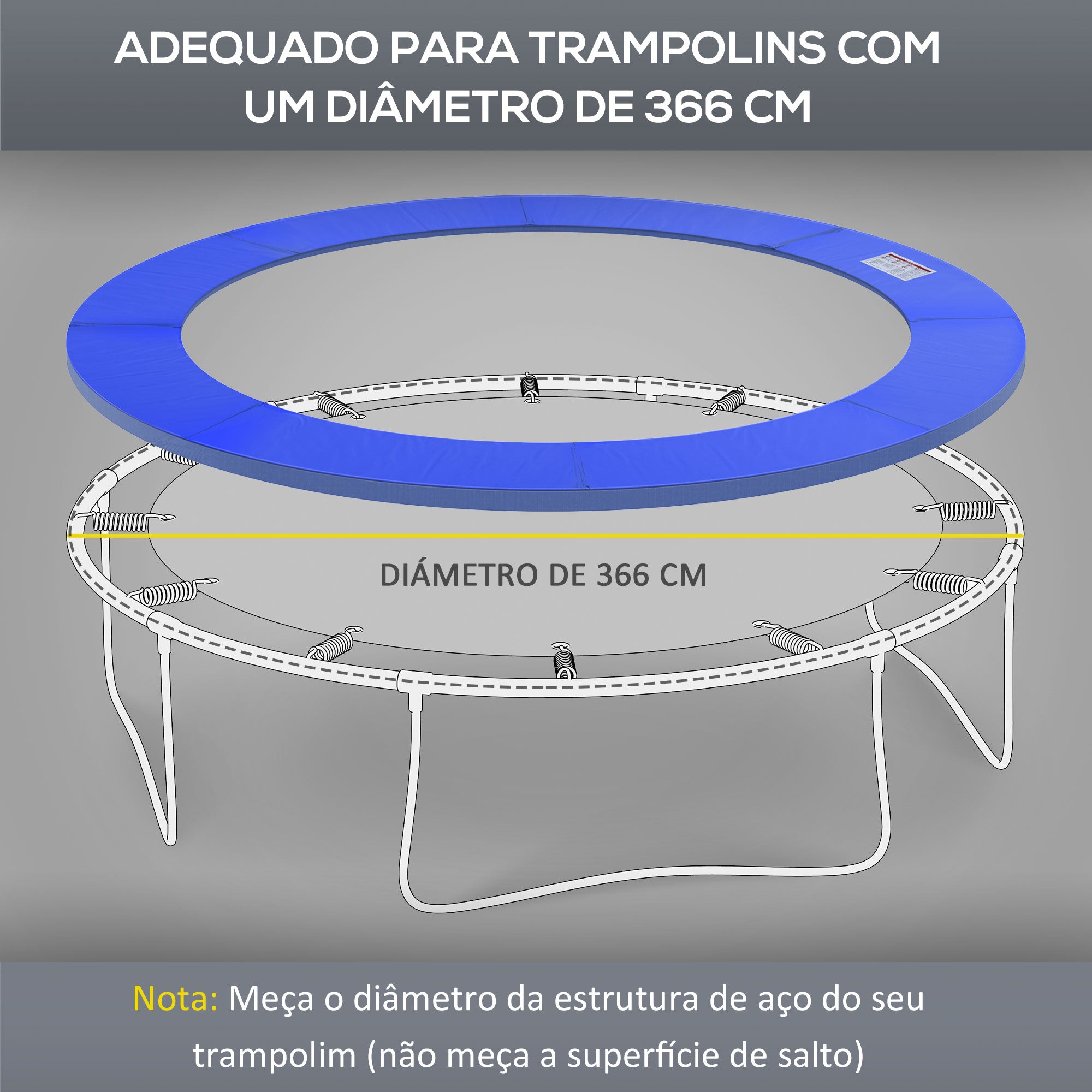 Cobertura de Proteção Ø366 cm Azul para Borda de Trampolim