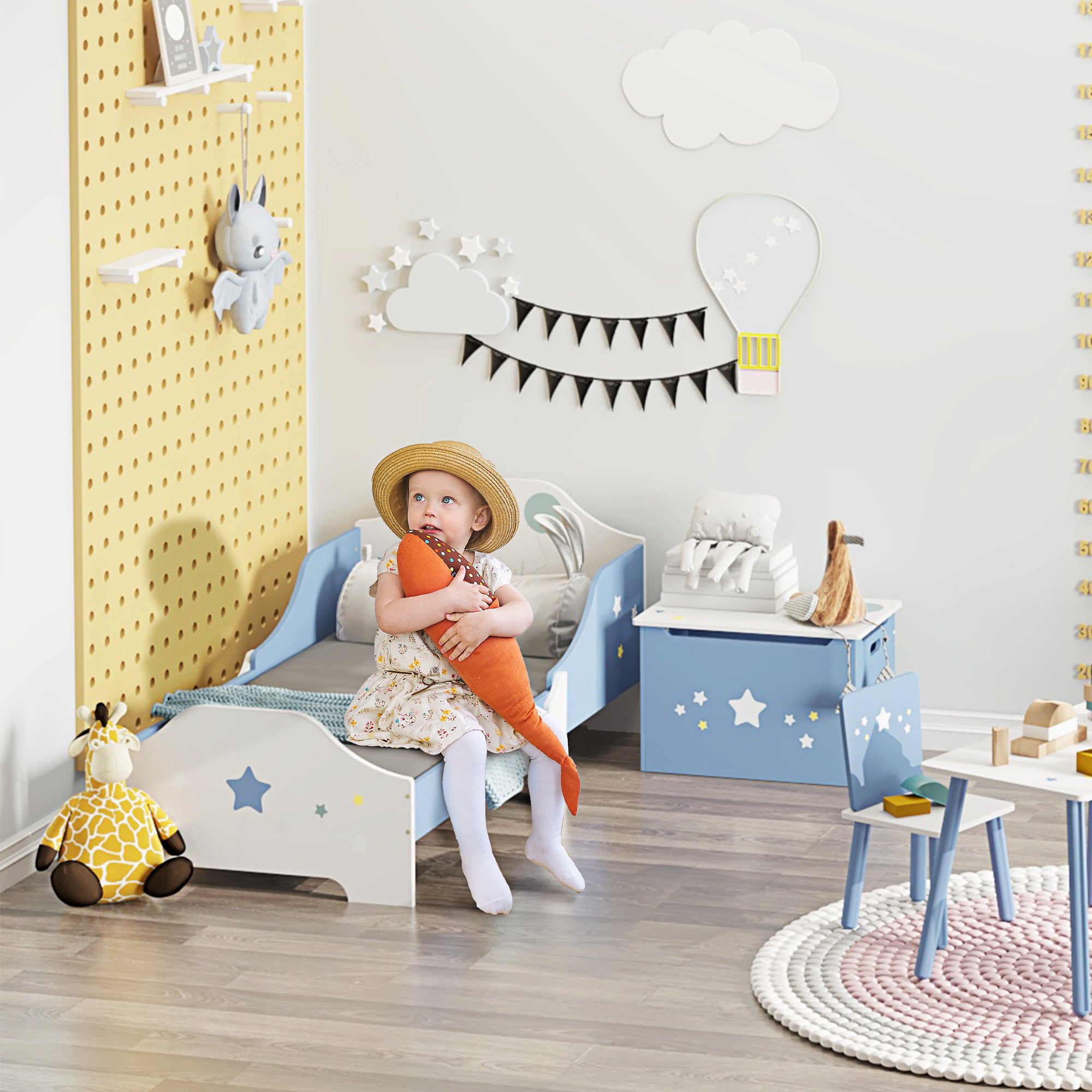 Cama Infantil – 143x74x59 cm – Azul – MDF e Contraplacado de Choupo
