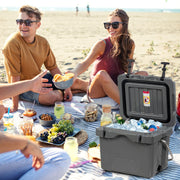 Caixa de Gelo Portátil à Prova de Fugas 15 L para Camping - Cinzento