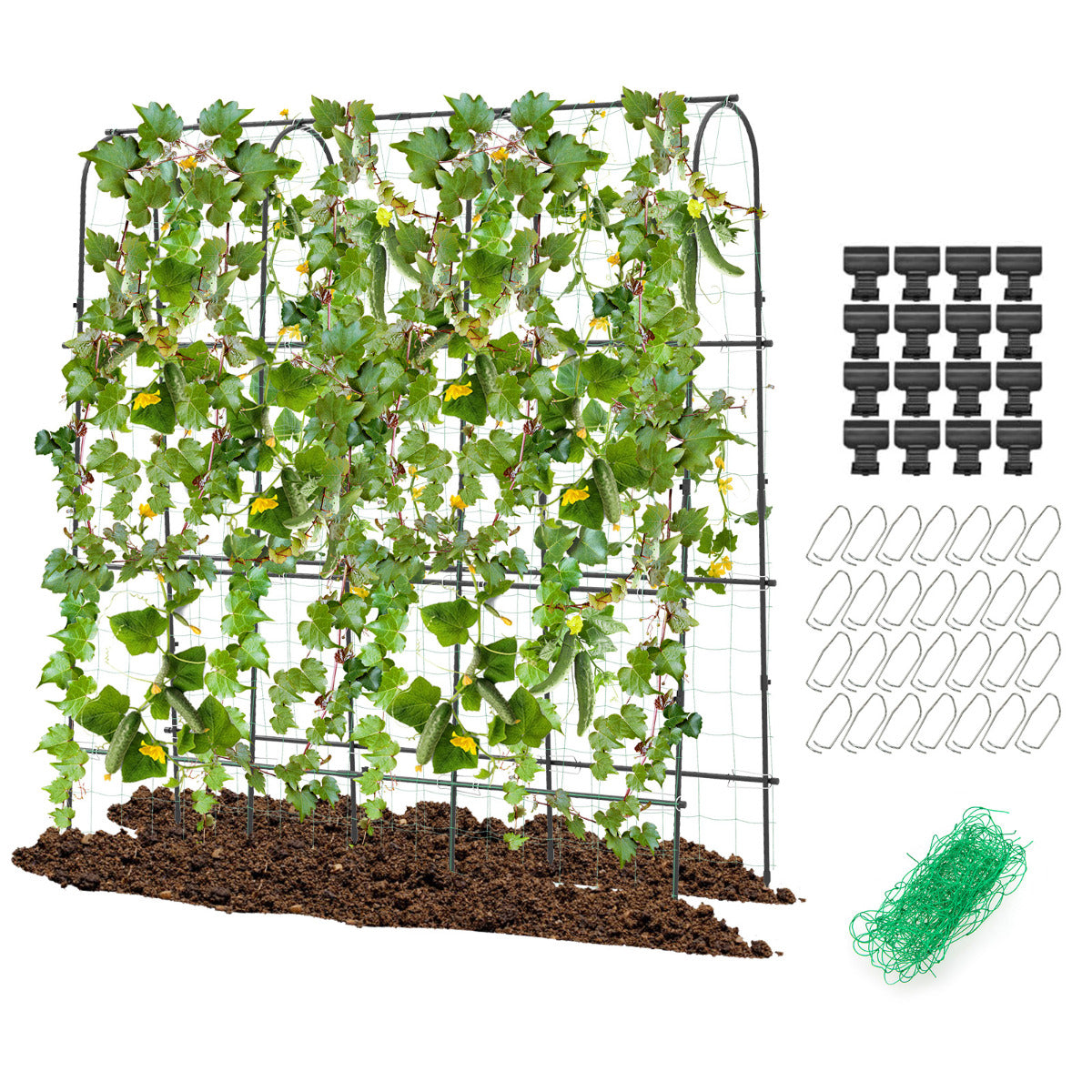 Enrejado Arqueado para Jardim para Plantas Trepadeiras 179 x 180 cm Enrejado Alto em Forma de U para Canteiro Elevado Suporte com Malha
