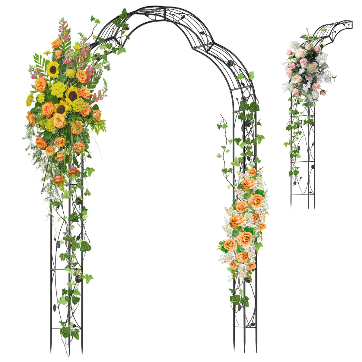Enrejado de Arco de Jardim – 150 x 40,5 x 251,5 cm – Preto – Metal