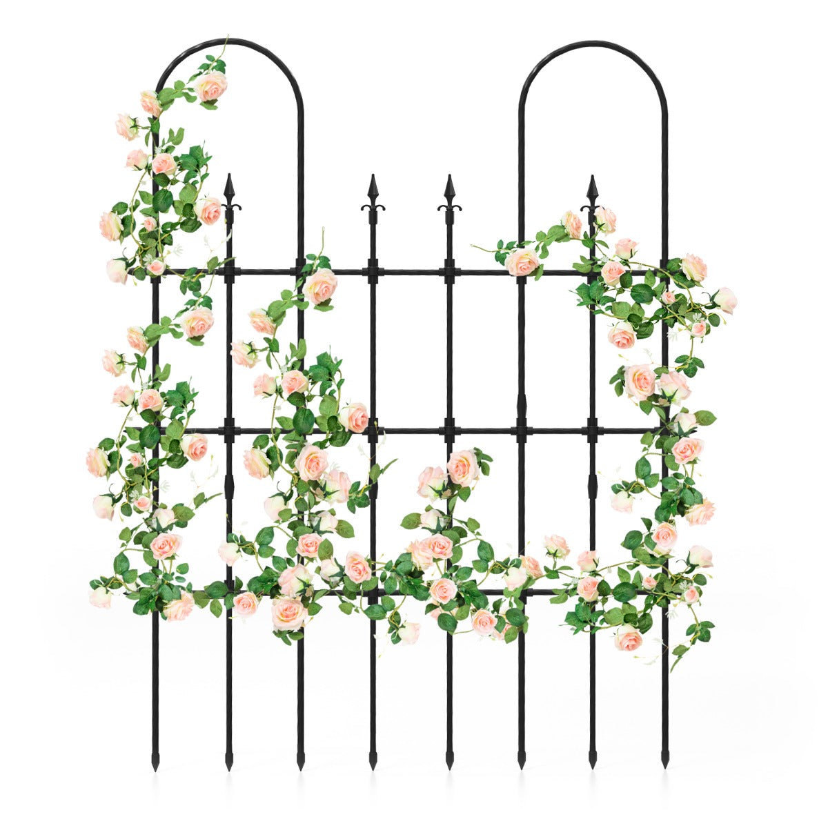 Enrejado para Jardim 146 x 186 cm em Metal para Plantas Trepadeiras Arco de Rosas Exterior Suporte Metálico