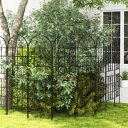 Conjunto de 2 Treliças de Jardim em Metal 180x50cm - Treliça Decorativa Exterior para Plantas Trepadeiras, Flores e Vegetais em Aço Inoxidável Preto