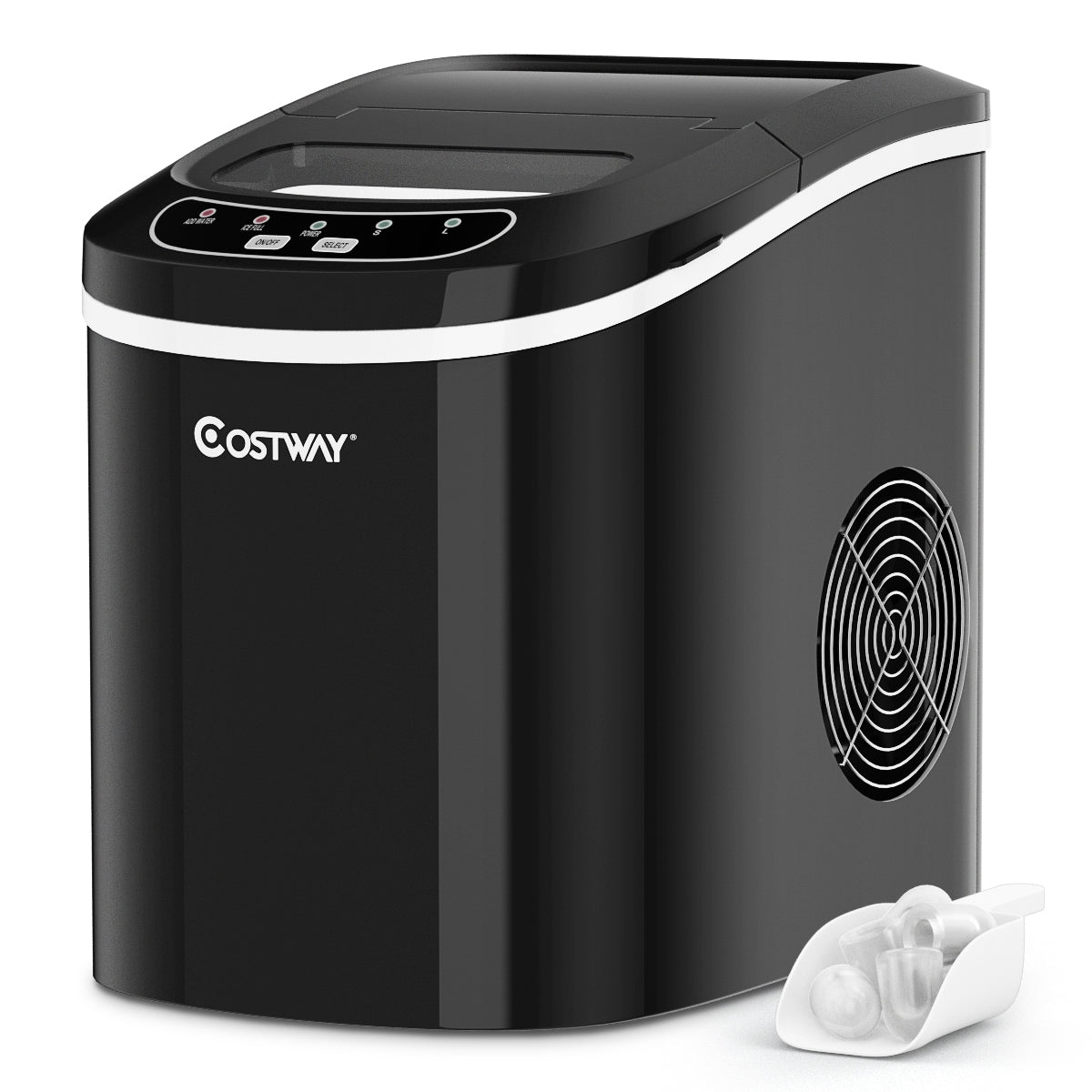 Máquina de Gelo 2,2L Produtora de Gelo com Bandeja 12kg Preto