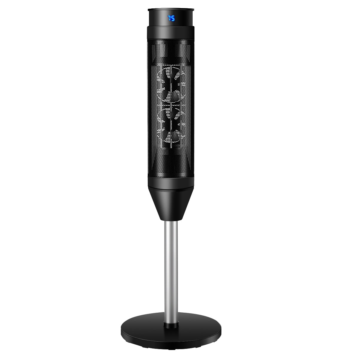 Calefactor de Torre de Cerâmica com Comando Termostato Regulável e Temporizador para Casa e Escritório 28 x 28 x 86 cm