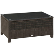 Mesa de Centro de Jardim Vime Sintético Marrom 85x50x39 cm