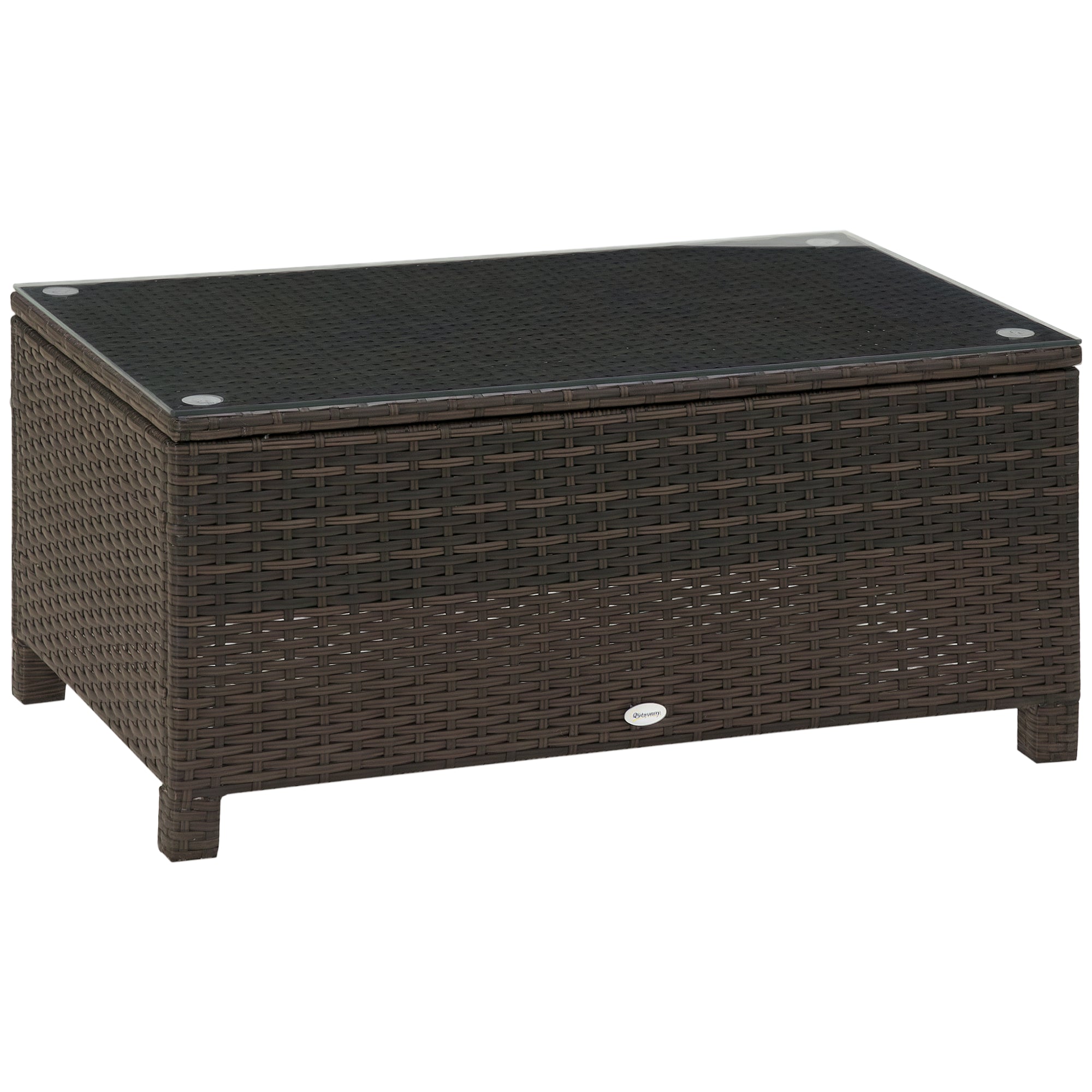 Mesa de Centro de Jardim Vime Sintético Marrom 85x50x39 cm