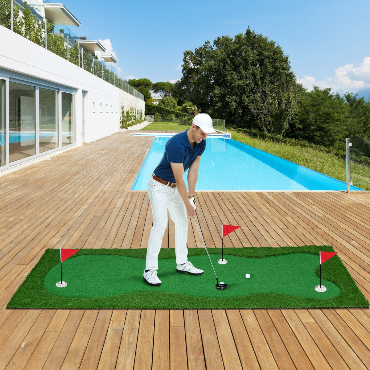 Tapete de Treino de Golfe – 3 x 1 m – Verde – PP