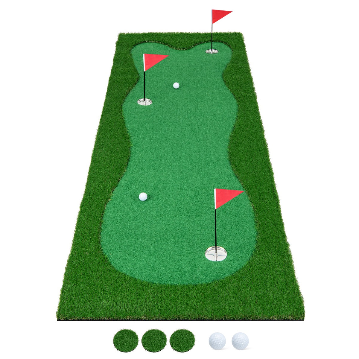Tapete de Treino de Golfe – 3 x 1 m – Verde – PP