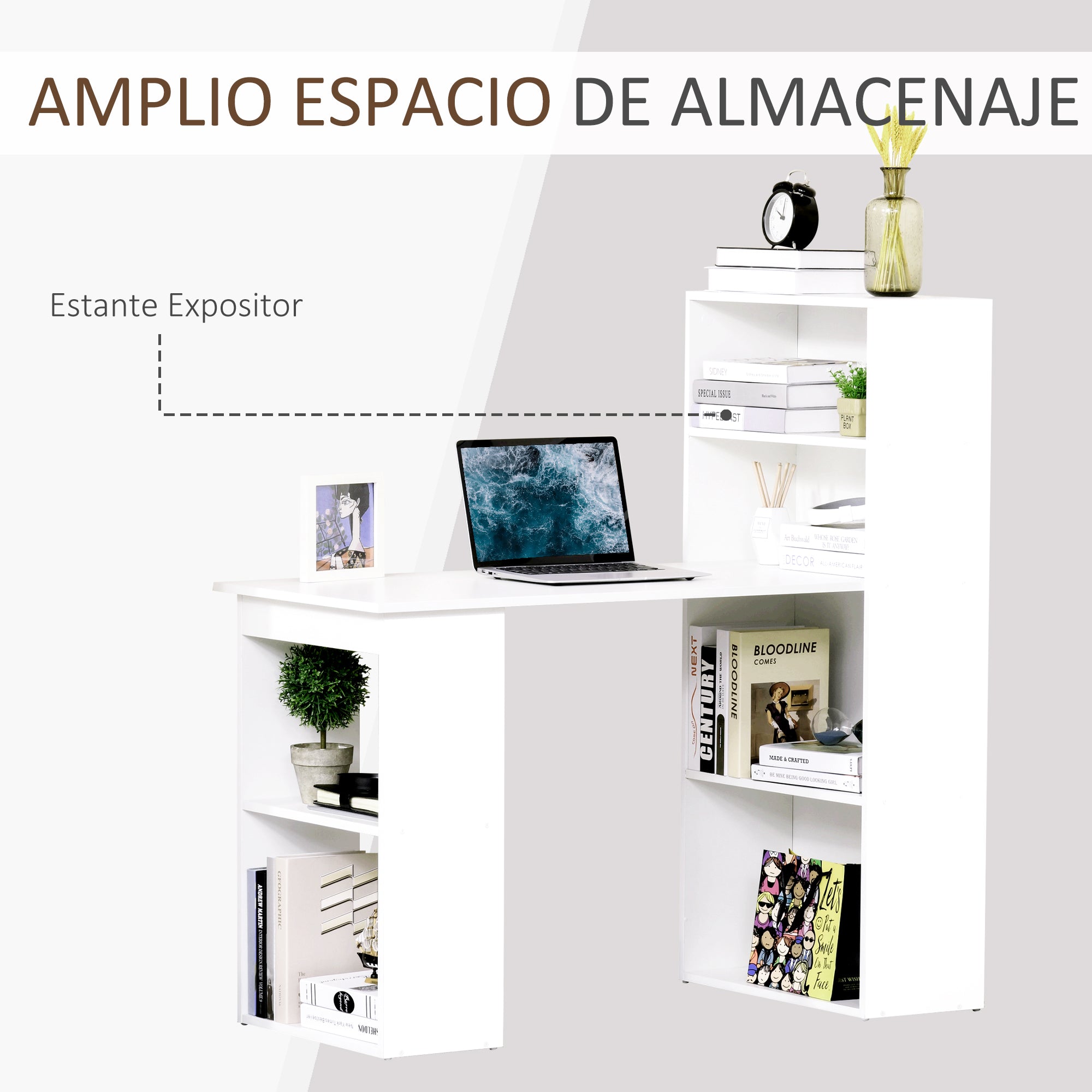 Secretária para Computador 120x55x120 cm - Cor Blanco